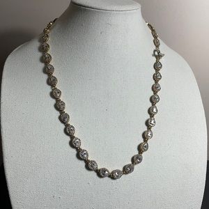 Gulten Dye swavorski gold tone necklace